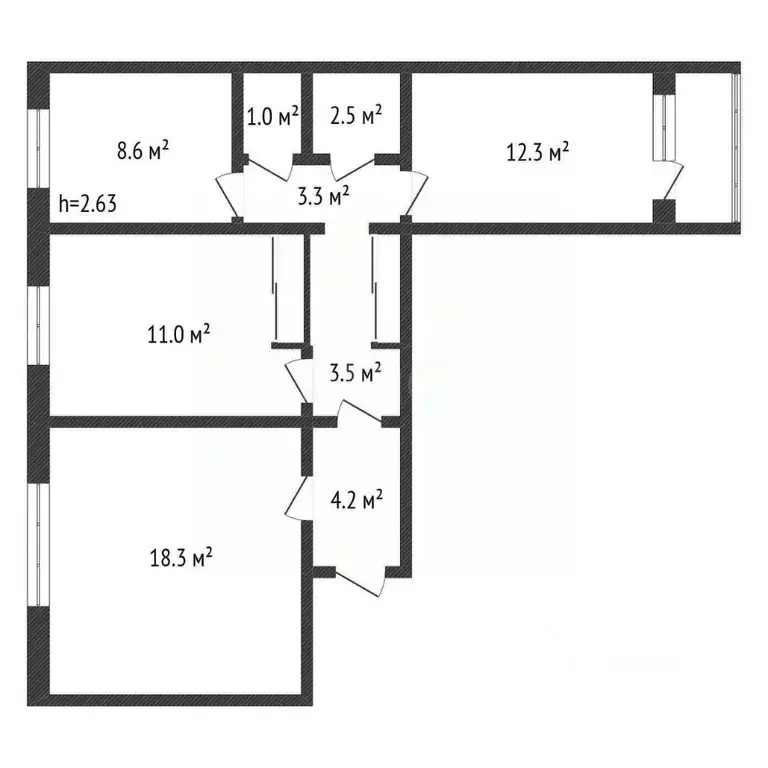 3-к кв. Амурская область, Зея Солнечный мкр, 13 (67.6 м) - Фото 1