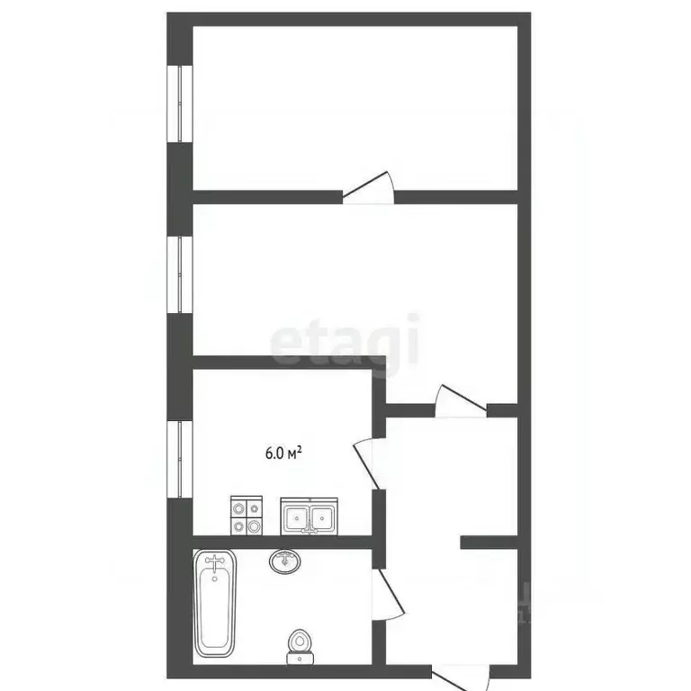 2-к кв. Московская область, Серпухов ул. Горького, 8б (42.9 м) - Фото 2