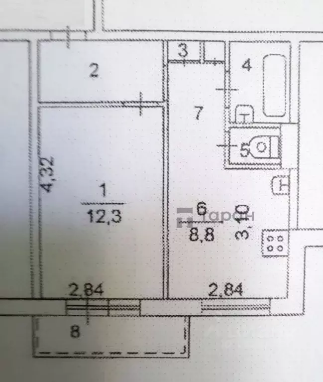 1-к кв. Челябинская область, Челябинск просп. Победы, 317 (32.0 м) - Фото 2