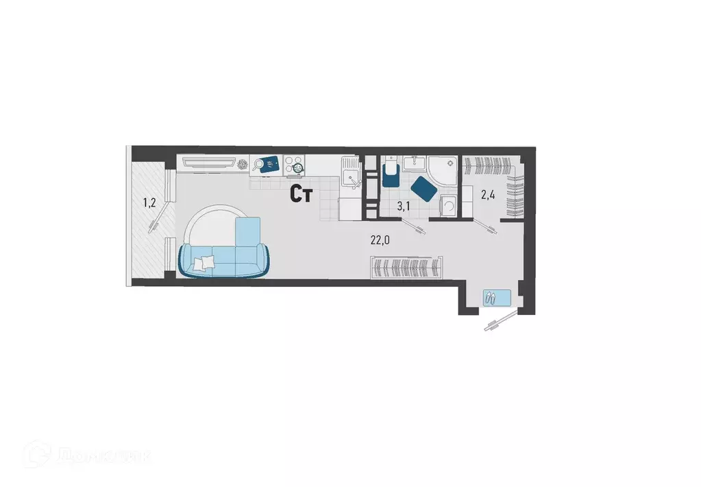 Продаётся квартира-студия, 27.8 м - Фото 0