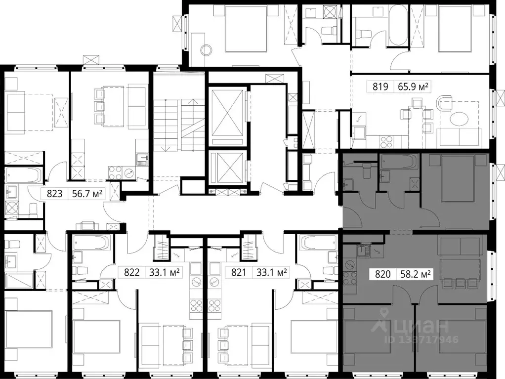 3-к кв. Московская область, Ленинский городской округ, д. Сапроново, ... - Фото 2