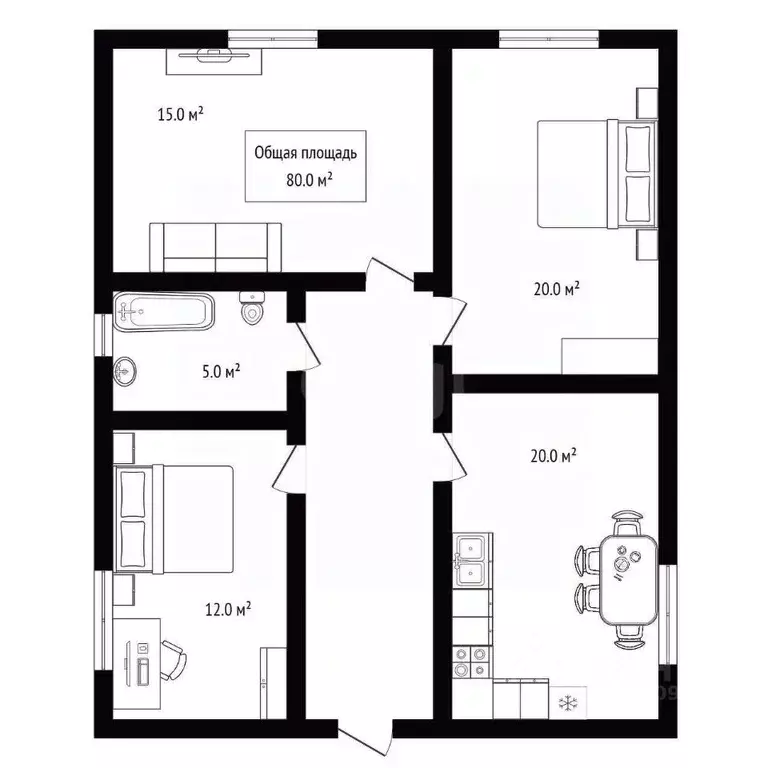 Дом в Алтай, с. Чоя ул. Нагорная, 11 (80 м) - Фото 2