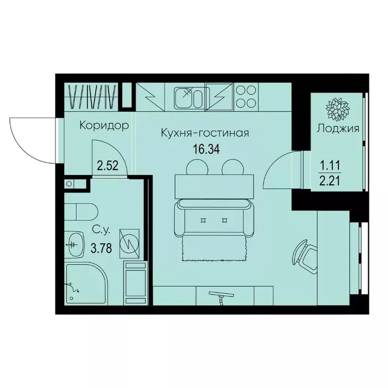 Студия Ленинградская область, Всеволожский район, Заневское городское ... - Фото 1