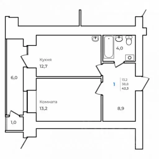 1-к кв. Амурская область, Благовещенск Зейский Бульвар жилой комплекс ... - Фото 0