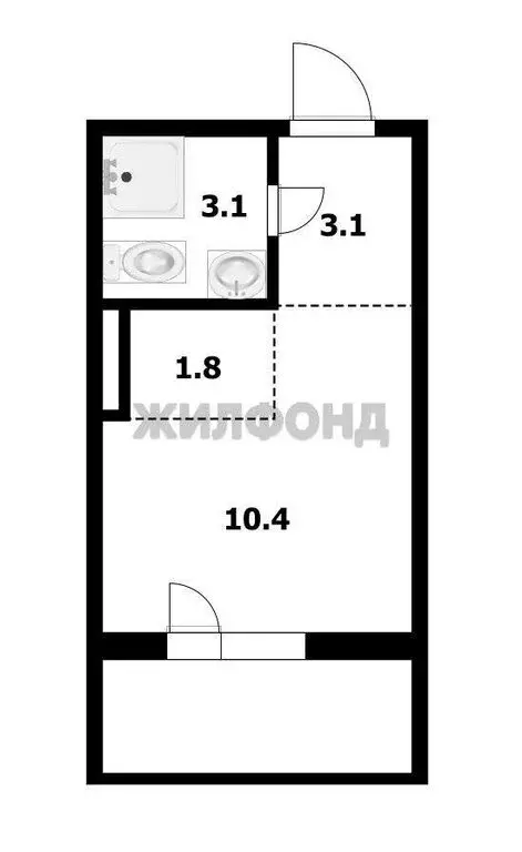 Квартира-студия: посёлок Садовый, микрорайон Околица, 7 (17.9 м) - Фото 1