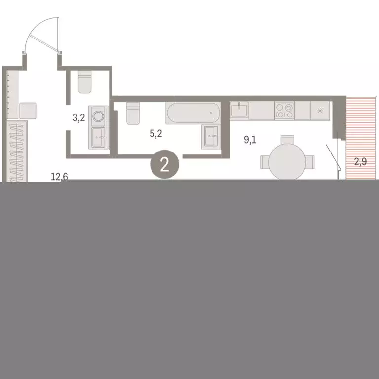 2-комнатная квартира: Курган, жилой район Центральный, ЖК Дом Кино ... - Фото 2