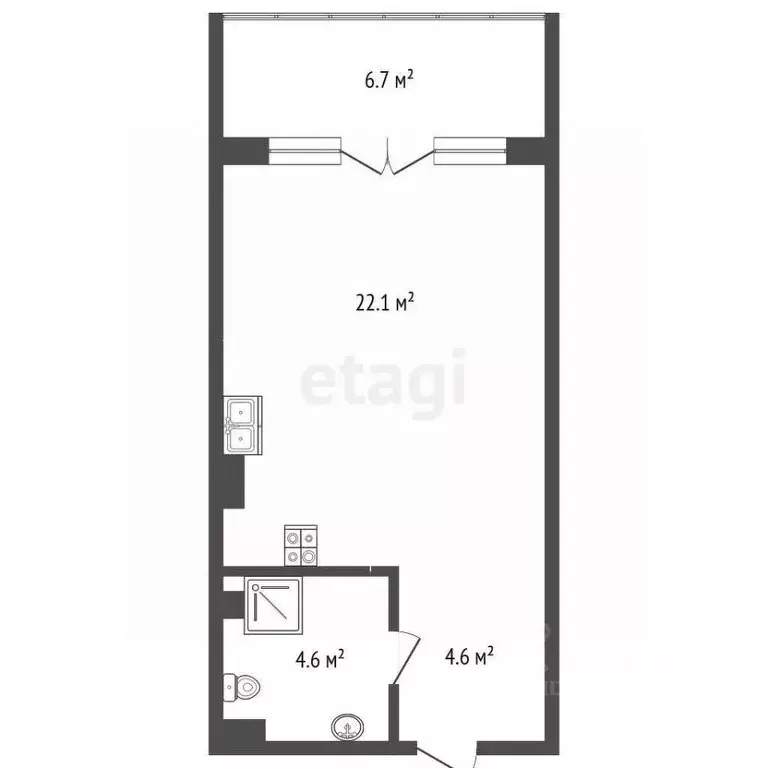 Студия Крым, Ялта муниципальный округ, Гаспра пгт ш. Севастопольское, ... - Фото 2