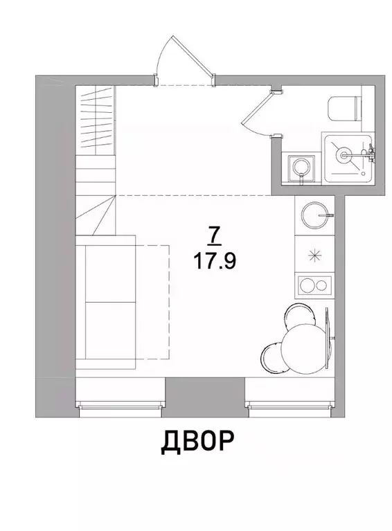 Студия Москва Страстной бул., 4 (20.5 м) - Фото 1