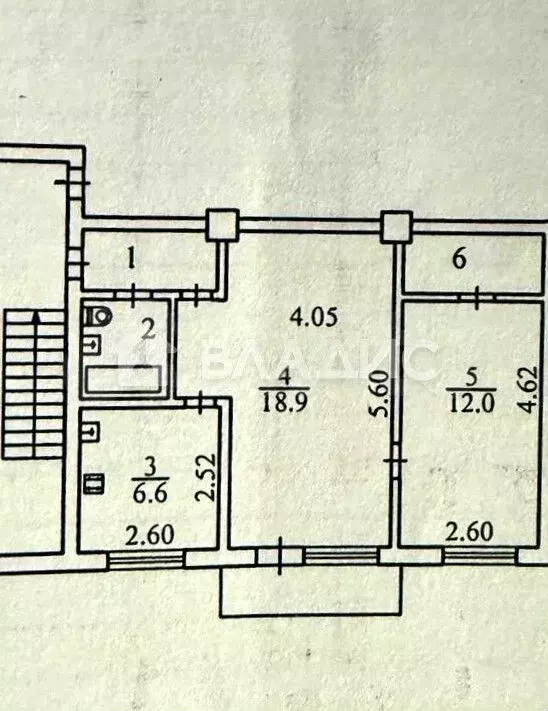 2-к. квартира, 45,9 м, 4/5 эт. - Фото 0