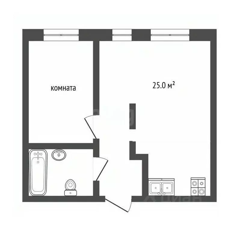 1-к кв. Тюменская область, Тюмень ул. Тимофея Кармацкого, 3 (51.1 м) - Фото 2