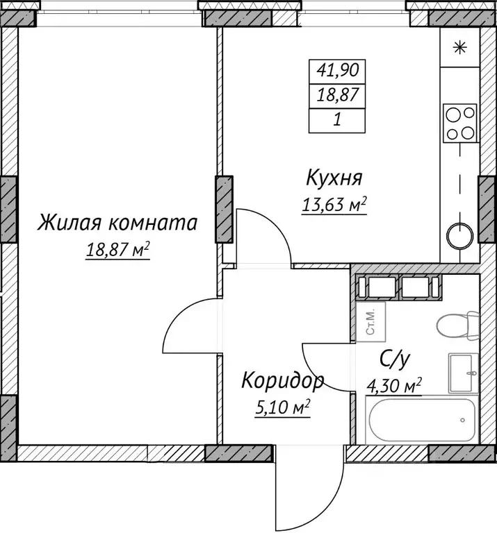 1-к кв. Нижегородская область, Нижний Новгород Сахарный Дол жилой ... - Фото 0