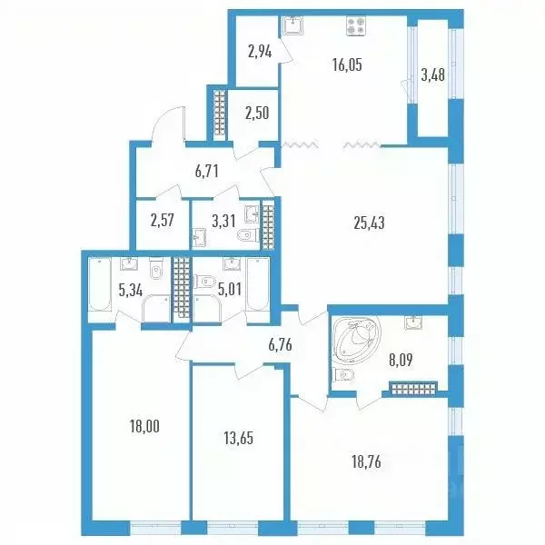 4-к кв. Санкт-Петербург ул. Типанова, 22 (136.86 м) - Фото 0