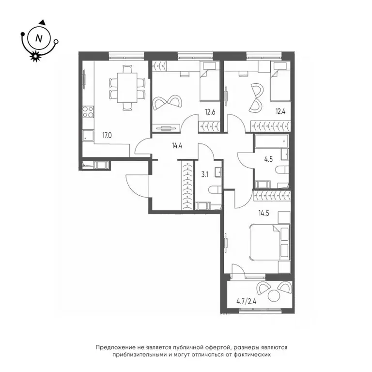 3-к кв. Омская область, Омск Зеленая река мкр, 13 (80.9 м) - Фото 0