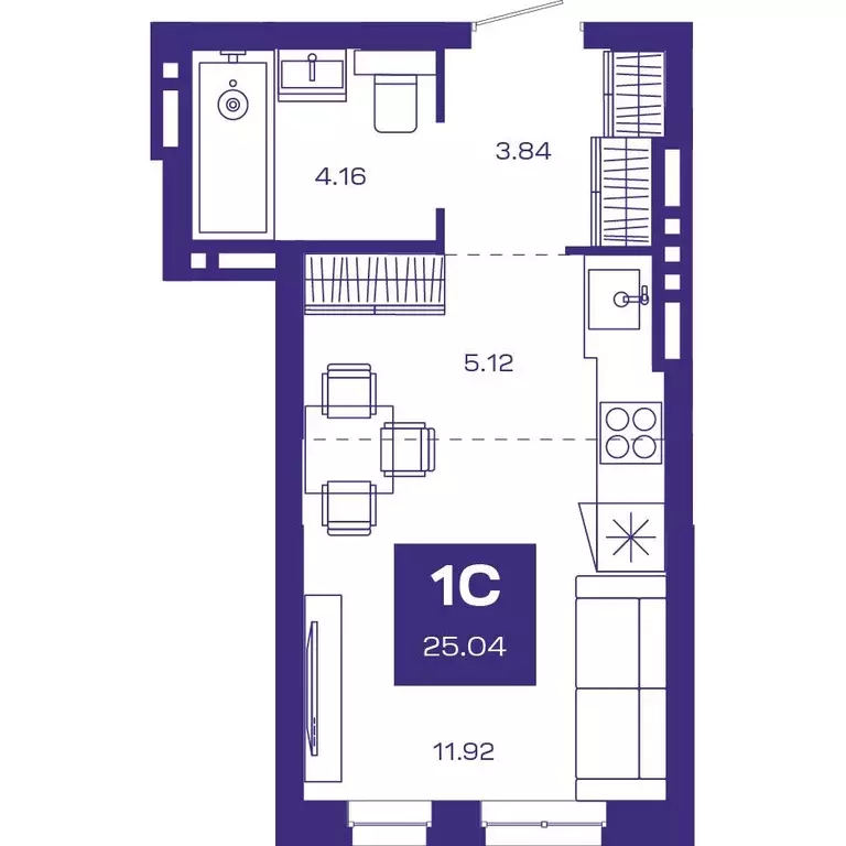 Продаётся квартира-студия, 25.04 м - Фото 1