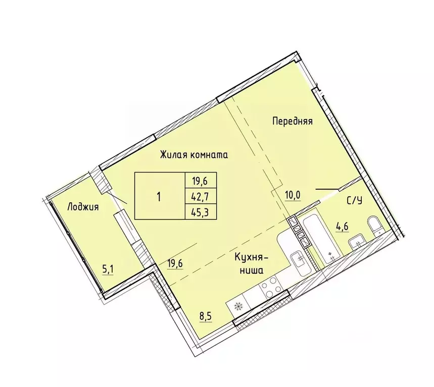 1-к кв. Приморский край, Артем  (42.9 м) - Фото 1