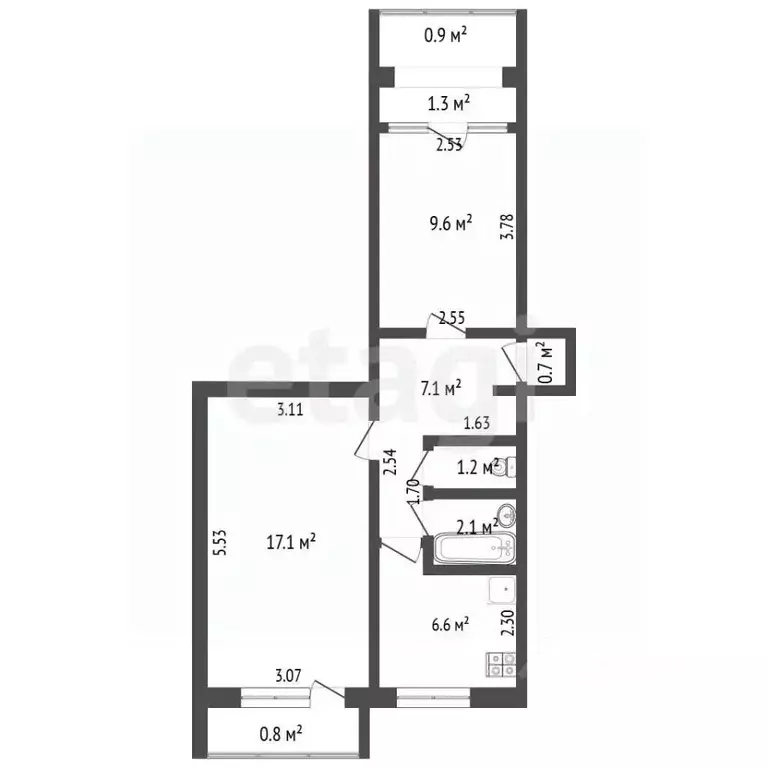 2-к кв. Крым, Саки ул. Кузнецова (45.0 м) - Фото 2