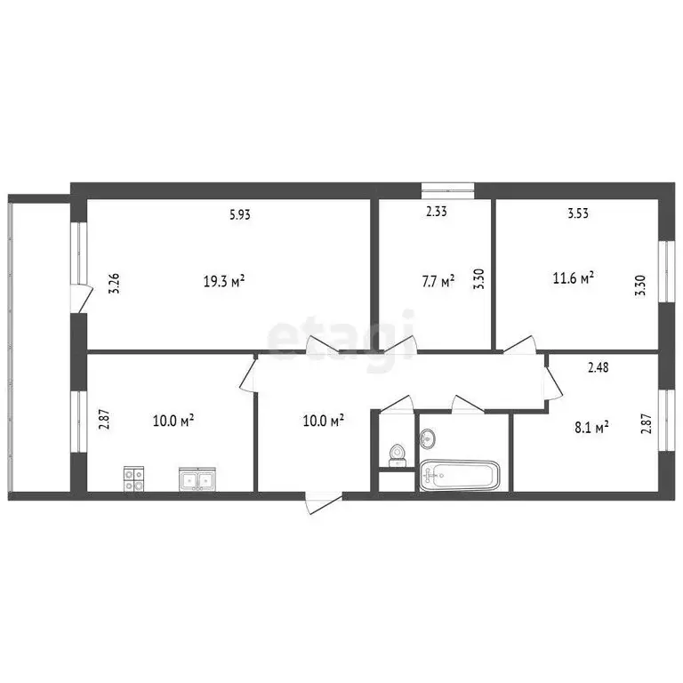 4-комнатная квартира: Петрозаводск, улица Жуковского, 59 (71.3 м) - Фото 1