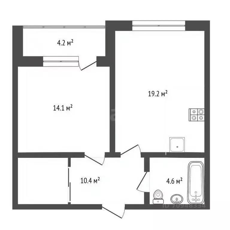 1-к кв. Тюменская область, Тюмень ул. Игоря Комиссарова, 22 (52.8 м) - Фото 0