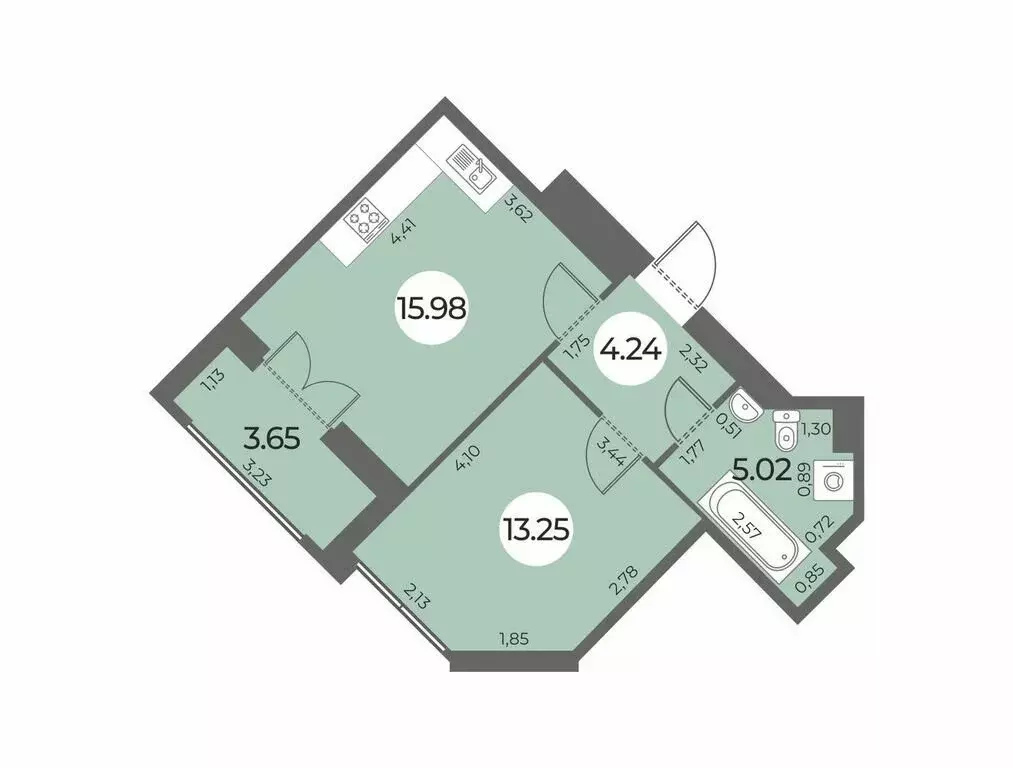 1-комнатная квартира: Санкт-Петербург, Ленинский проспект (40.32 м) - Фото 1