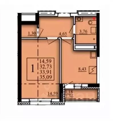 1-к кв. Башкортостан, Уфа Затон-Восточный жилрайон, Паруса жилой ... - Фото 1