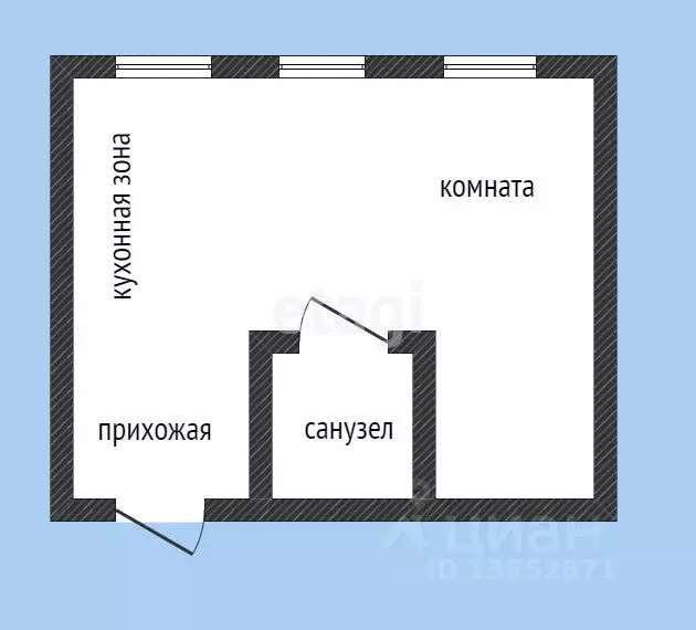 Студия Приморский край, Артем ул. Кирова, 34 (27.0 м) - Фото 1