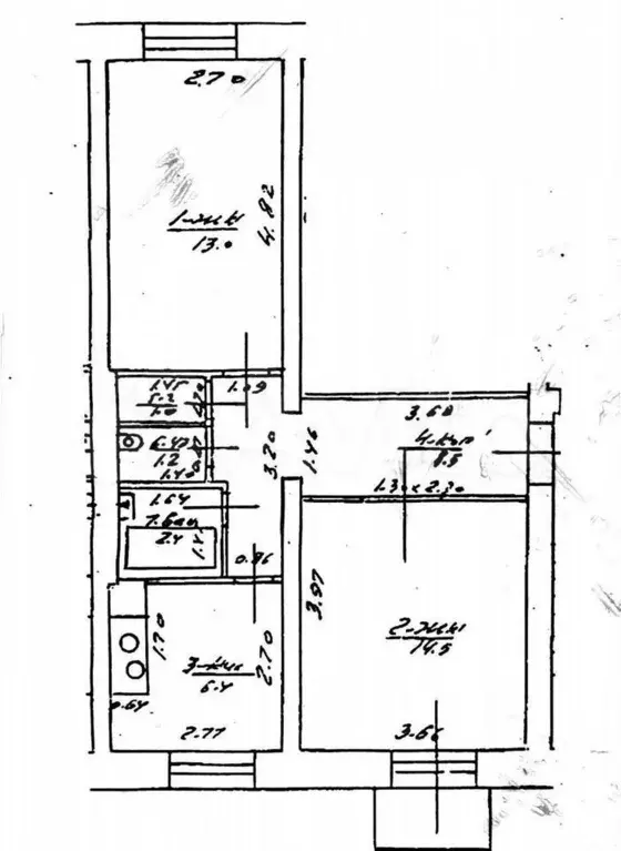 2-к. квартира, 47 м, 2/3 эт. - Фото 0