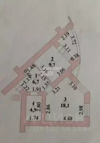 1-к кв. Липецкая область, Липецк ул. С.С. Бехтеева, 4 (44.0 м) - Фото 2