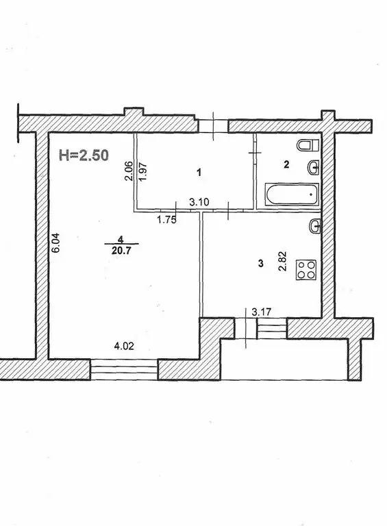 1-комнатная квартира: Волжский, Оломоуцкая улица, 44 (39.1 м) - Фото 2