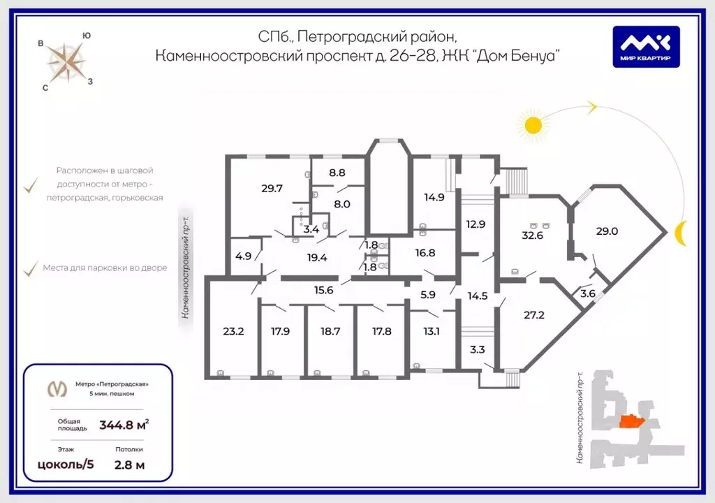 Помещение свободного назначения в Санкт-Петербург Каменноостровский ... - Фото 2