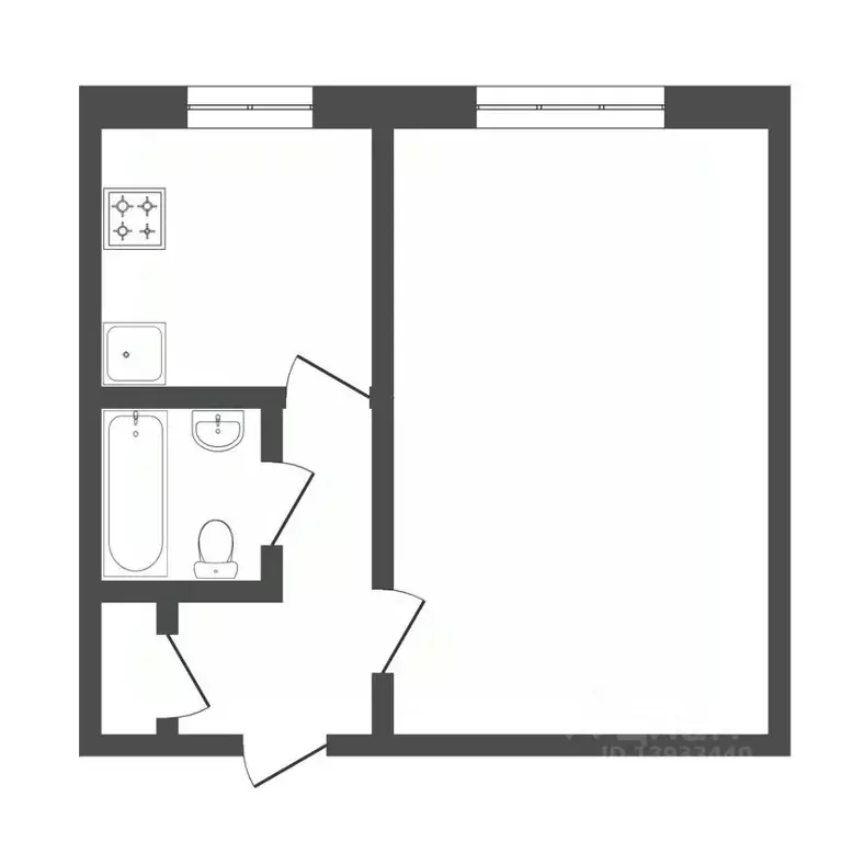 1-к кв. Тюменская область, Тюмень ул. Ватутина, 14 (30.0 м) - Фото 2
