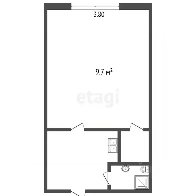 1-к кв. Томская область, Томск Колхозная ул., 11 (25.2 м) - Фото 2