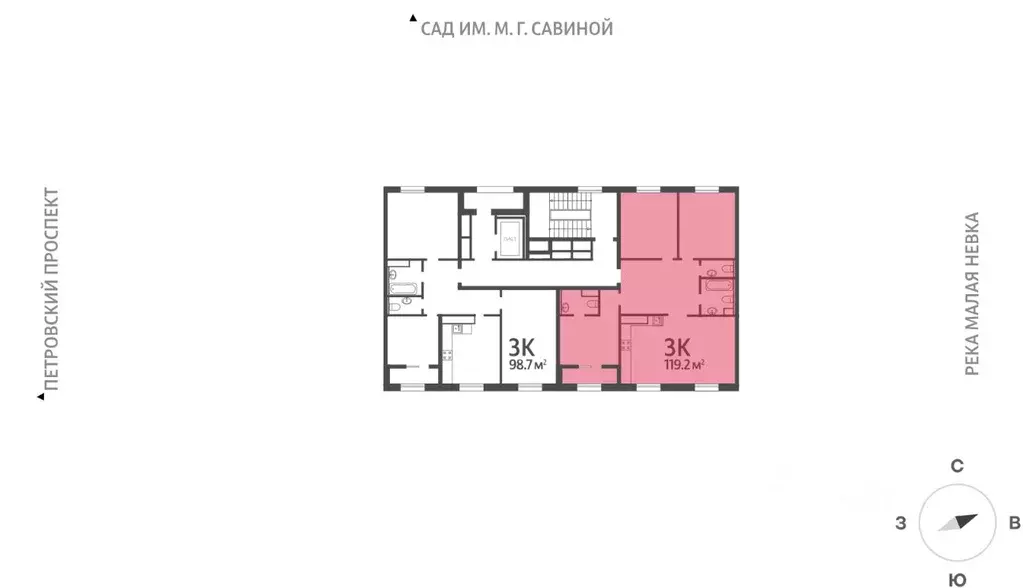 3-к кв. Санкт-Петербург Петровский просп., 11к3 (118.5 м) - Фото 1