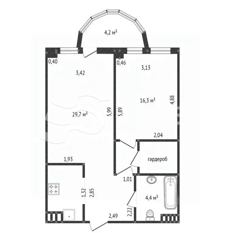 1-к кв. Санкт-Петербург ул. Оптиков, 51к1 (52.2 м) - Фото 1