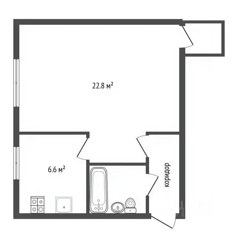 1-к кв. Воронежская область, Воронеж ул. Богдана Хмельницкого, 56 ... - Фото 2