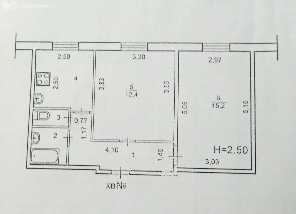 2-комнатная квартира: Волжский, улица Пушкина, 78 (44 м) - Фото 1