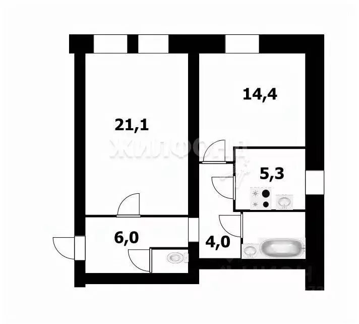 2-к кв. Новосибирская область, Новосибирск Троллейная ул., 79 (55.3 м) - Фото 0