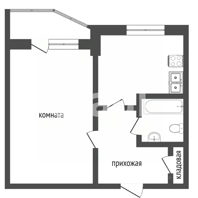 1-к кв. Ханты-Мансийский АО, Сургут ул. 60 лет Октября, 14 (31.4 м) - Фото 0
