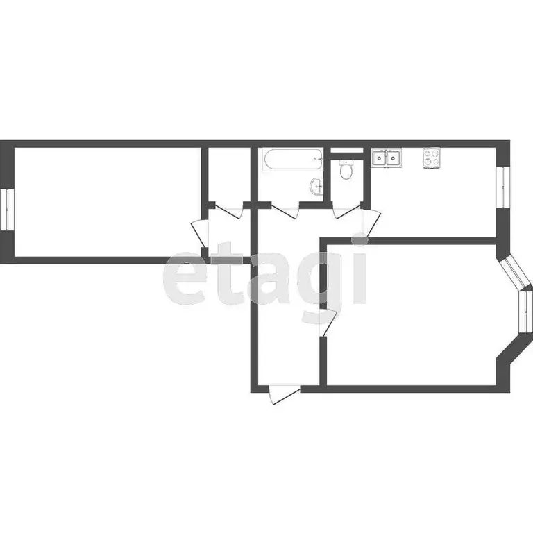 Квартира, 2 комнаты, 53 м - Фото 0