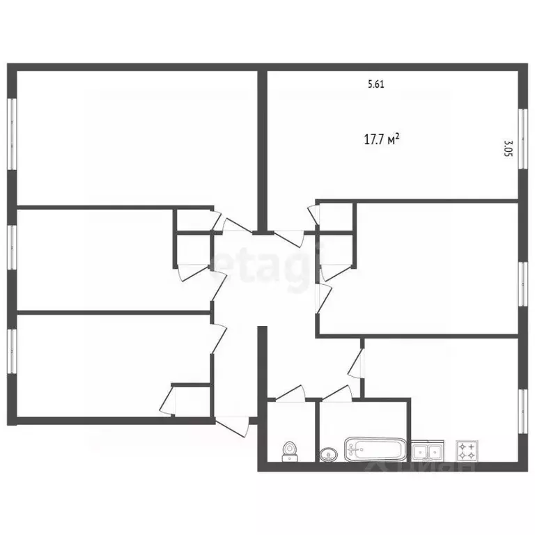 Комната Санкт-Петербург ул. Пилотов, 16К2 (17.7 м) - Фото 1