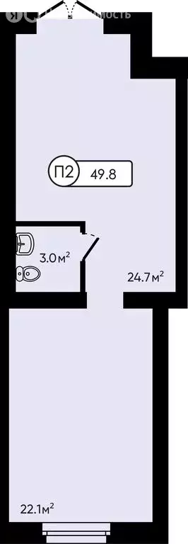 Помещение свободного назначения (49.8 м) - Фото 2