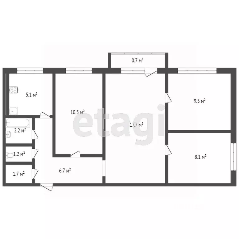 4-к кв. Тверская область, Тверь ул. Горького, 104 (61.7 м) - Фото 1