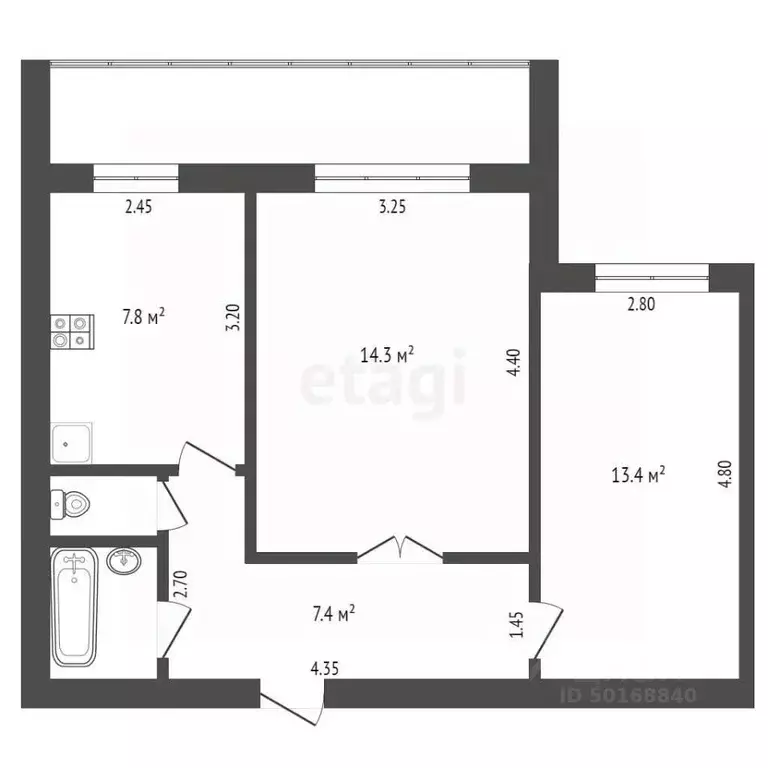 2-к кв. Саратовская область, Балашов ул. Горохова, 19/90 (46.6 м) - Фото 2