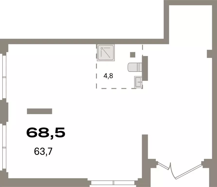 Помещение свободного назначения (68.5 м) - Фото 1