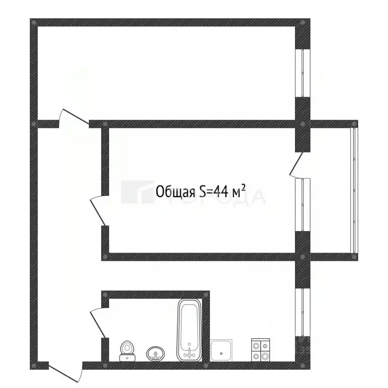 2-к кв. Алтайский край, Барнаул ул. Георгия Исакова, 135 (44.0 м) - Фото 2