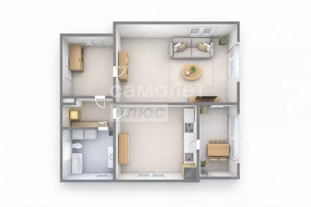 1-к кв. Калужская область, Обнинск ул. Табулевича, 1 (42.6 м) - Фото 2