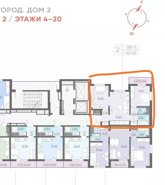 2-к кв. Санкт-Петербург ул. Пахомовская, 23 (44.1 м) - Фото 1
