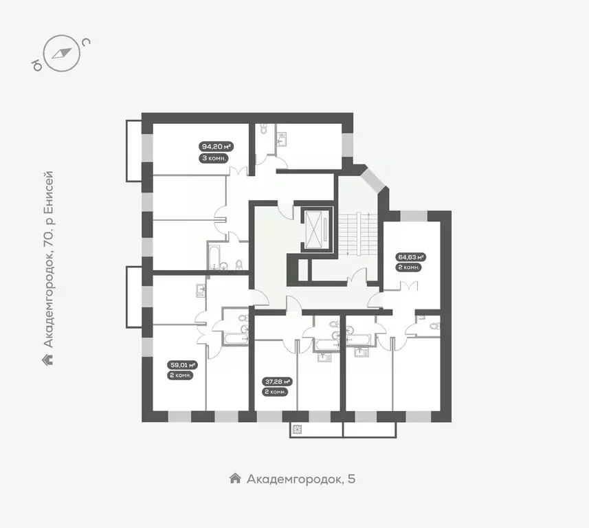 1-к кв. Красноярский край, Красноярск Академгородок мкр,  (37.28 м) - Фото 2