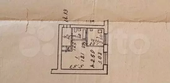 1-к. квартира, 30 м, 5/5 эт. - Фото 0