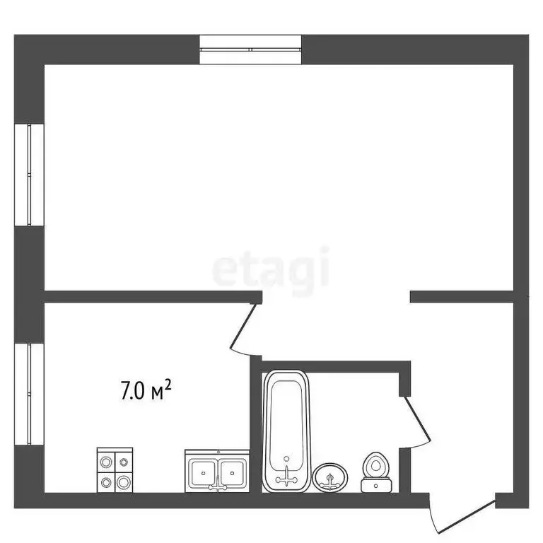 1-комнатная квартира: Заводоуковск, Зелёная улица, 1Б (29.6 м) - Фото 1