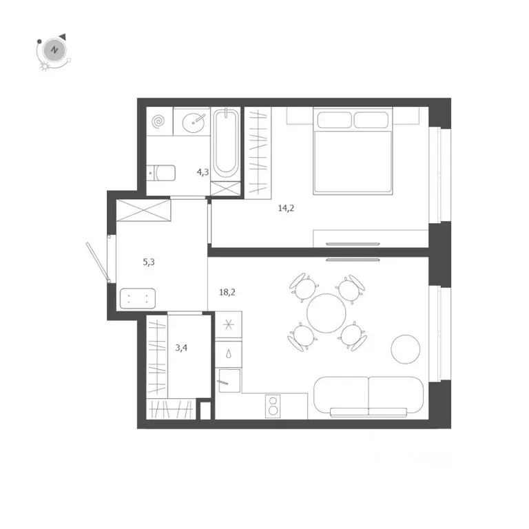 1-к кв. Санкт-Петербург ул. Профессора Попова (45.4 м) - Фото 0